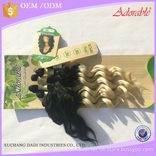 Wholesale Cheap Remy body 6pcs Synthetic Hair wtih Closure 14" to 18" in a pack